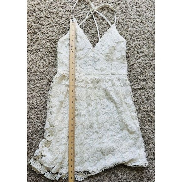 Hollister Baby Doll Embroidered Laced Floral Sweetheart Neck Backless Dress XS - Picture 9 of 9